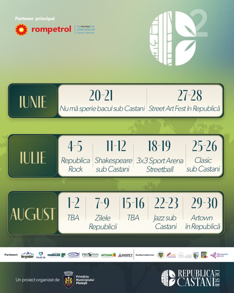 “Republica de sub Castani” continua cu încă 12 weekenduri estivale, pline de bucurie și relaxare!