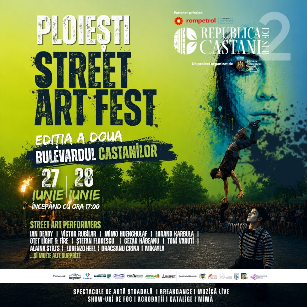 „Republica de sub Castani” găzduiește cea de-a doua ediție a “Ploiești Street Art Fest”, în perioada 27-28 iunie a.c.!