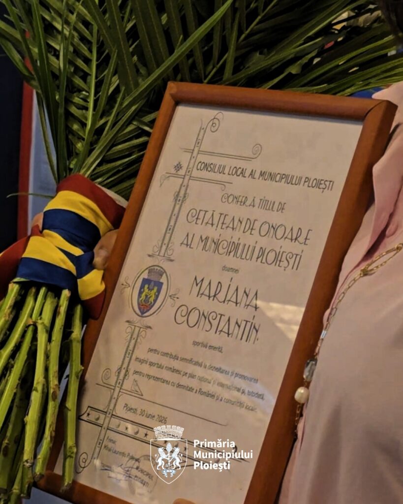 Renumita gimnastă ploieșteancă, Mariana Constantin, a primit Titlul de Cetățean de Onoare al Municipiului Ploiești!