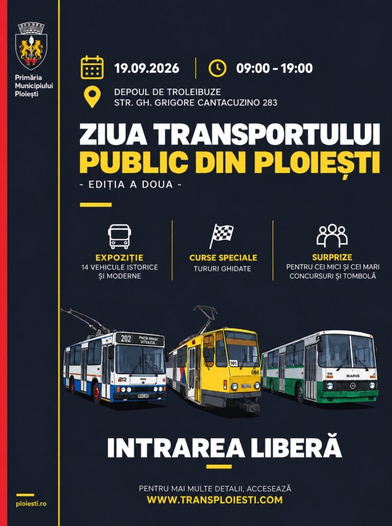 Ziua Transportului Public la Ploiești: Depoul de Troleibuze își deschide porțile pentru public