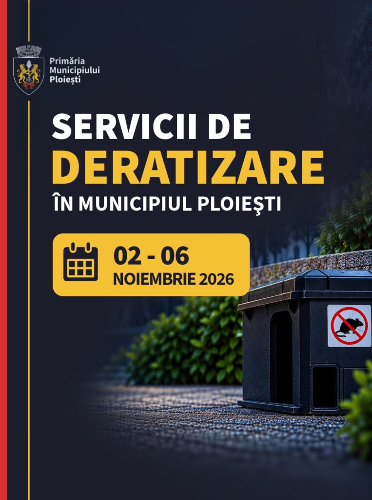 Servicii de deratizare în municipiul Ploiești, în perioada 02-06 noiembrie 2026!